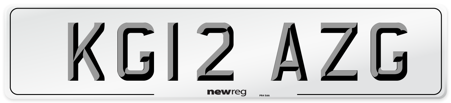 KG12 AZG Number Plate from New Reg